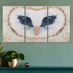 Modern Abstract Owl <b>Wall</b> <b>Art</b> - Printed Canvas Artwork,<b>SET</b> <b>OF</b> <b>3</b> CANVAS - Product Image 1