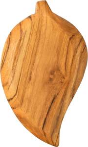 Plato de Servir de Madera de Teca con Forma de Hoja Natural Vintage |   Platos de Madera para Servir Comida |   ARTESANÍAS DE INDIA SHINE, Tamaño Personalizable - Product Image 3