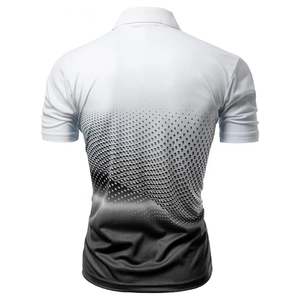 Polo de sublimación de algodón Premium para hombre, manga corta con botones de cuarto, cuello vuelto, Golf, tenis, negocios, verano, Top - Product Image 5