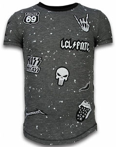 Camisetas de verano Vintage personalizadas para hombres Unisex de gran tamaño 100% algodón parche desgastado apliques bordados Unisex desgastado - Product Image 3