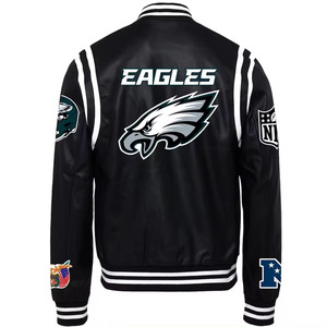 Top Custom Team Name Satin Bomber Jacket Personalizar Letterman Jacket para hombres White Pro Standard TITLISTS - Product Image 3