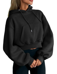 Mujeres Simple Casual cómodo pulóver sudadera nuevo algodón corto moda Sudadera con capucha - Product Image 3