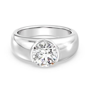 แหวนเพชรเม็ดเดี่ยวแบบฝังขอบ - Product Image 3