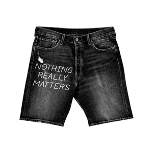 2025 nouveau LOGO personnalisé survêtements pour hommes ensemble de t-shirts Streetwear sport coton 2 pièces ensemble Denim court hommes - Product Image 3