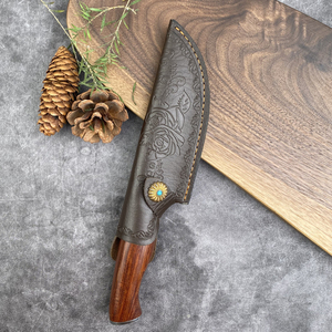 Vente en gros ODM OEM Couteau de camping en acier inoxydable forgé à tête en cuivre fait main personnalisé Couteau droit de chasse - Product Image 2