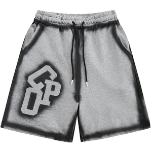 Custom Vintage Streetwear Washed Grey Shorts Algodón en blanco French Terry Mens Acid Wash Shorts - Product Image 1