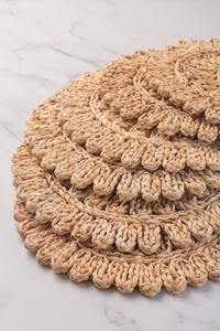 แผ่นรองจานทำจากเปลือกข้าวโพดทรงกลม สไตล์โบโฮ ทอแบบดั้งเดิม สำหรับตกแต่งโต๊ะอาหารในฤดูใบไม้ผลิ ผลิตในเวียดนาม จัดส่งโดย FBA Amazon - Product Image 6