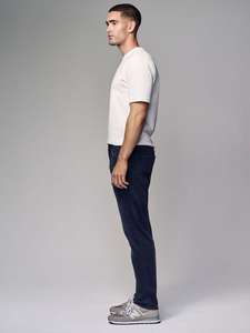 กางเกงยีนส์แฟชั่นสำหรับผู้ชายสีน้ำเงินเข้มทรงตรงเข้ารูปผ้าฝ้ายสีกลางผ้าสแปนเด็กซ์ขนาดพลัสไซส์ใหญ่พิเศษ - Product Image 2