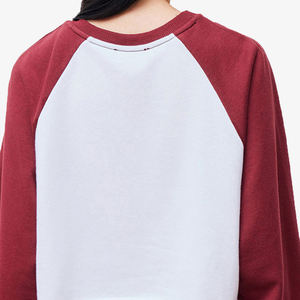 Sudadera de cuello redondo con bordado raglán para mujer, 300g, peso de tela, impresión Digital, mangas completas informales de invierno, servicio OEM - Product Image 5