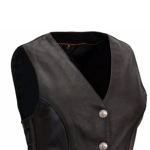 Venta al por mayor de la motocicleta Chaleco de cuero de diseño personalizado Moto Chaleco de cuero chaleco para hombre y mujer - Product Image 2