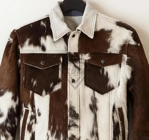 Veste de cheveux de vache en cuir pour hommes 2025 Veste d'hiver respirante et élégante en cuir de vache - Product Image 2