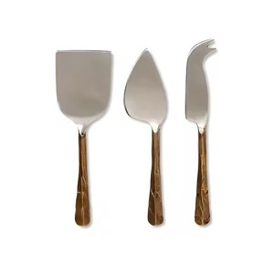 Vente chaude Fabriqué À La Main 4pc En Acier Inoxydable Trancheuse Couteaux À Fromage Ensemble avec Manche En Bois pour Servir Du Fromage Petit Déjeuner - Product Image 4