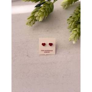 Pendientes de Corazón Modernos Estilo Zuni de Plata de Ley y Coral con Perla de Zirconia y Diamante para Regalo de Fiesta Hechos de Aleación de Latón - Product Image 1