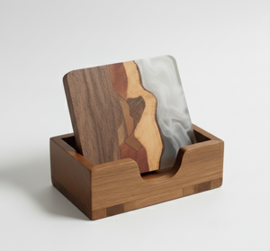 Posavasos de Resina de Madera Natural |   Juego de Posavasos Duraderos, Pulidos y Troquelados |   Accesorios Decorativos y Funcionales para Mesa Promocionales - Product Image 6