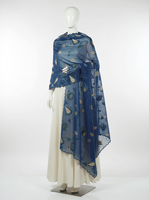Châle en mousseline de soie brodé floral à bord festonné, léger et respirant, accessoire de mode féminin, vente en gros, OEM ODM personnalisé