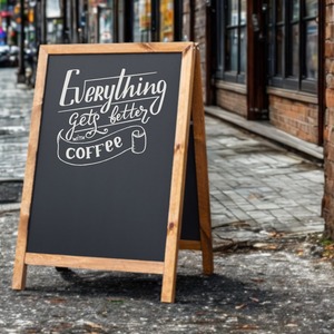 Ngoài trời bằng gỗ đen bảng đen cho thanh <span class=keywords><strong>menu</strong></span> trang trí gỗ Chalk Board đứng bán buôn bảng đen - Product Image 4