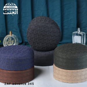 Chapeaux Kufi brodés de qualité supérieure pour hommes, couleur unie, bonnet de prière musulman, bonnet Kufi musulman brodé - Product Image 5