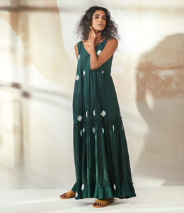 Nuevo verano directo de fábrica elegante mujer moda elegante sin mangas con cuello en V hasta el suelo vestidos estampados con volantes con bolsillo - Product Image 4