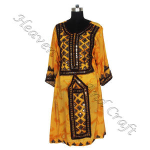 BDR060 ropa de mujer Real Balochi Kutchi vestido Floral estampado Kutchi Top/túnica/Kurta hecho a mano bohemio único vestido Real Vintage - Product Image 5
