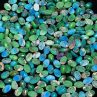 Saphir Kingman Ovale Naturel Vert Paon Cuivré de Qualité Supérieure AAA+ Taille Personnalisée 4x6 mm Cabochon Pierre Précieuse Libre pour Bijoux