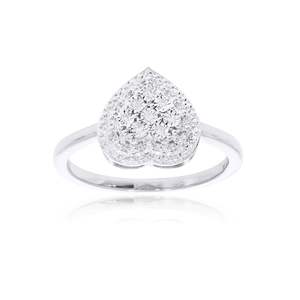 Anillo de Compromiso con Diamante Redondo y Corazón Ilusión - Product Image 1