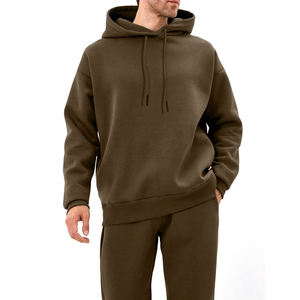 Oferta especial 100% chándales de algodón para hombre personalizado en blanco con capucha ajuste suelto logotipo personalizado conjuntos de Jogger con cordón a los mejores precios - Product Image 2