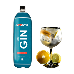 Ginebra Destilada Brasileña Attiva, Pura, Transparente, Lista para Servir, para Cócteles y Bebidas Mixtas, 40% de Alcohol, Botella de Plástico de 1L - Product Image 1