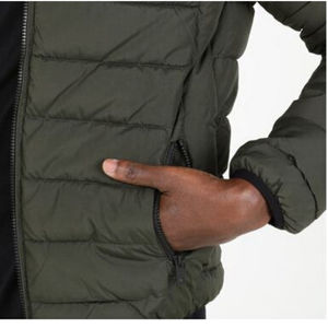 Mens performance inspired puffer jacket designed for cold resistance heat retention and comfortable mobility during <b>winter</b> - Product Image 4