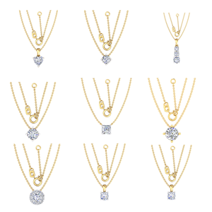 Colgante de Diamante Cultivado en Laboratorio Blanco con Corte Corazón, Oro Amarillo/Blanco de 10K, Certificado IGI, para Mujer, Aniversario, Boda, PD401207 - Product Image 5