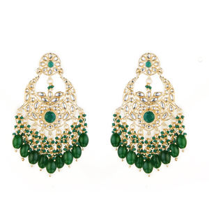 Export Quality of Gold Plated Indo Western <b>Chandelier</b> Earrings 109026 Fashion Jewellery Wholesalers in India - Product Image 1