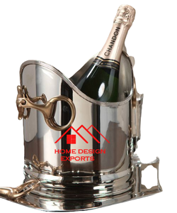 Refroidisseur de vin de boisson fini argent fait à la main avec supports pour décor de fête de boîte de nuit en aluminium de vente chaude - Product Image 4