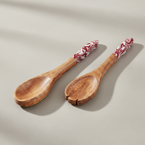 Ensemble de cuillères et de fourchettes en bois de manguier émaillé de qualité supérieure, vaisselle, ustensiles de table pour la maison, restaurant, fournisseur en gros personnalisé, exportateur en vrac - Product Image 4