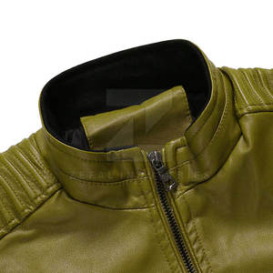 Veste en cuir pour homme coupe-vent et respirante avec col montant et logo frontal, veste d'hiver de haute qualité, vente en gros, best-seller - Product Image 3