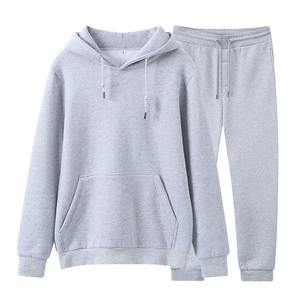 Costume de velours de sport pour hommes femmes 100% coton couleur Pure transfrontalière long sweat à capuche pantalons de survêtement coupe ample pour - Product Image 4