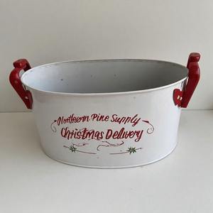 Maceta de campana de copo de nieve hecha a mano en metal galvanizado, Ideal para caminos de jardín de Navidad, escalones delanteros y arreglos de invierno - Product Image 3