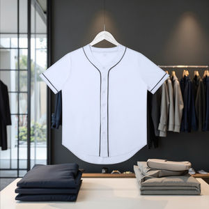 ชุดกีฬาแขนสั้นติดกระดุมสำหรับผู้ชายเสื้อเบสบอลเสื้อเบสบอล140กรัม - Product Image 4