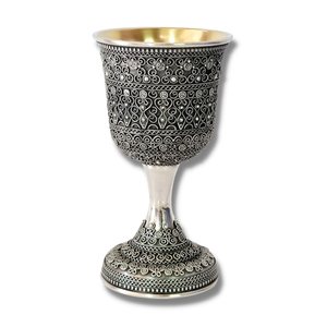 Las tazas Kidush de metal de diseño intrincado disponibles al por mayor son perfectas para eventos religiosos y regalos de la India - Product Image 5