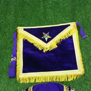 Masonic Regalia OES Worthy Patron/Matron Velvet <b>Apron</b> with Beaded Collar - Product Image 5