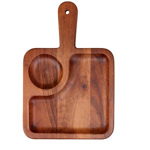 KHATI HOUSE Gourmet Haven Plateau de service en bois haut de gamme à compartiments multiples pour fromages et en-cas avec poignée ergonomique - Product Image 2