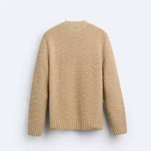 Pulls pour hommes sur mesure, automne-hiver, décontractés, tricotés, avec logo décoratif sur le devant, vente en gros, élégants, chauds, respirants, de haute qualité - Product Image 6