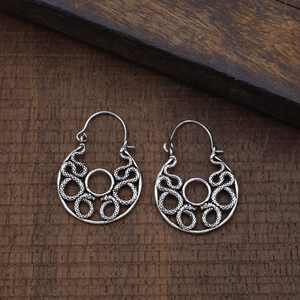 Pendientes de Serpiente Ouroboros de Plata de Ley 925 Estilo Gótico Punk para Mujer, Aros Retro de Oro Macizo para Bodas y Regalos - Product Image 6