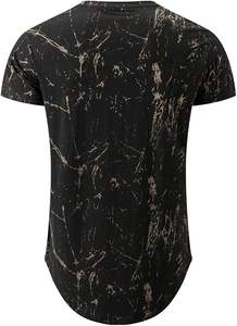 Gym Workout 100% Cotton Formal <b>Mens</b> Elongated Oxford <b>T</b>-<b>Shirts</b> Short Sleeve Longline Curved Hem Breathable Polyester/Cotton - Product Image 2