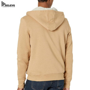 เสื้อฮู้ดซิปผู้ชายสีพื้น ผ้าฝ้ายฟลีซ 100% ใส่สบายๆ สำหรับฤดูหนาว ออกแบบได้ตามต้องการ ระบายอากาศได้ดี ชุด 2 ชิ้น สีพื้น - Product Image 4