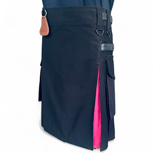 PRIDE Men's 290 Gsm Twill Cotton Fabric Utility Kilts Black Cargo Trouser Style All Models Apparel - Product Image 3