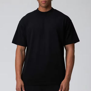 T-shirt surdimensionné vierge pour homme 100% coton | Streetwear décontracté à épaules tombantes | Col ras du cou côtelé pour un design personnalisé - Product Image 5