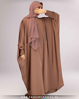 Abaya élégante de soirée à silhouette droite et manches chauve-souris pour femmes adultes, tailles personnalisées, robe islamique Bisht, modeste et simple, 100% polyester