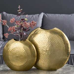 Ensemble de 2 vases muraux en laiton faits à la main, style bohème, vases décoratifs en métal - Product Image 4