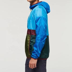 2024 vestes coupe-vent à capuche demi-fermeture éclair pour hommes de haute qualité imperméable et grande taille manches courtes Design personnalisé - Product Image 3