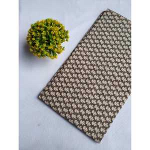 Tela estampada con bloque de mano de algodón puro, hilo peinado, características metálicas orgánicas, liso para decoración del hogar, forro interlining - Product Image 1