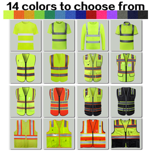 Rompi Keselamatan Reflektif Jiankun-Hi Vis ANSI Kelas 2 Bernapas Tahan Air LED Flash Logo Kustom untuk Pakaian Kerja Konstruksi - Product Image 6